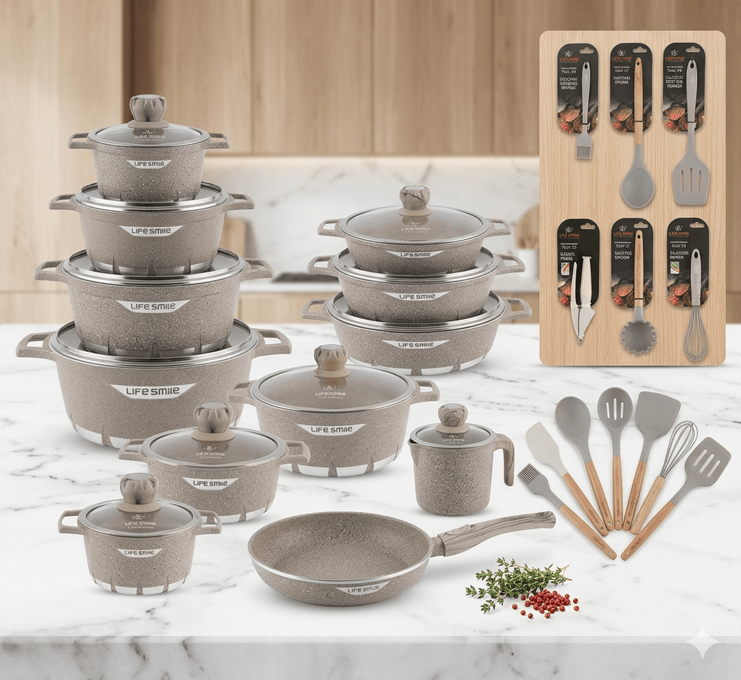 Conjunto Panelas LIFE SMILE Granito — Areia